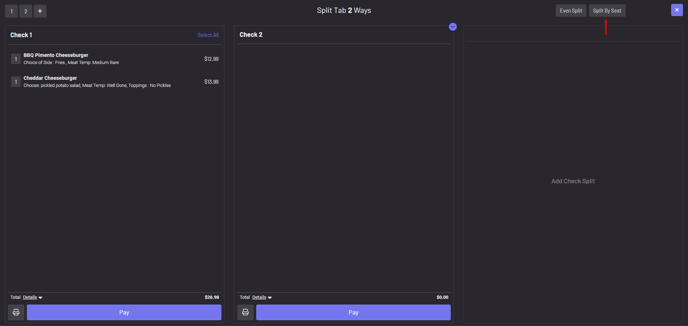 Split Pay by Seat