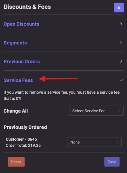 service fees