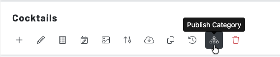 Publish Category icon in a category's action bar