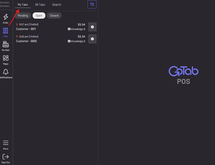 My Tabs Default POS